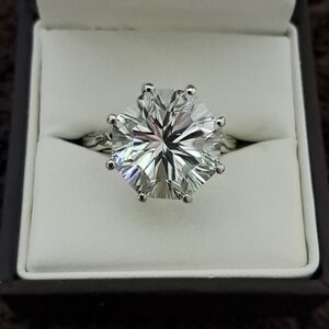 White Topaz Solitaire Ring In Platinum Over Sterling Silver